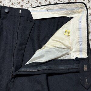 Valentino Garavani VTG Wool Dress Pants Black Flat Front Mens w34x31